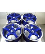 New DDR Fuzion 17x7.5 4x100/114.3 Blue Machined Lip 17" Wheels Rims (Set... - $739.00