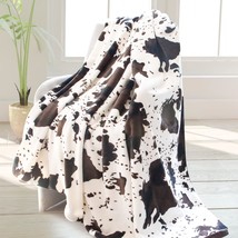 50&quot; X 60&quot; Cow Print Blanket Soft Fleece Flannel Cozy Cute Cow Blankets Warm - £28.29 GBP