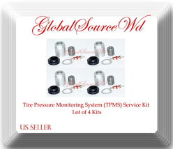 4 Pack 20003 TPMS Sensor Service Kit For Cadillac Chrysler Dodge Mitsubishi Jeep - £8.17 GBP