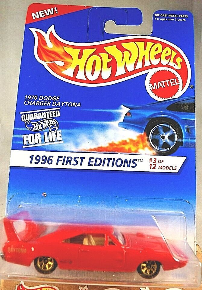1996 Hot Wheels #382 First Editions 3/12 1970 DODGE CHARGER DAYTONA Red wGold7Sp