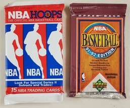 1990 Hoops &amp; 1991 Upper Deck Basketball Lot of 2 (Two) Sealed Unopened Packs. . - £14.36 GBP