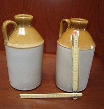 2 Antique ca1850 Uruguay South America Colonial Stoneware large Beer Bottle - $272.25