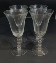 Set of 4 Imperial Crystal Candlewick 9 oz. Goblets 7 1/4&quot; Tall - £62.29 GBP