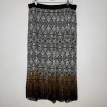 Ruby Rd Skirt Size 16 Geometric Ombre Midi Pleated Lined Boho Travel Style - $22.00