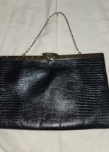 Vintage Etra Purse Genuine Leather Envelope Clutch Bag Brass Trim Dbl Hinge - £24.03 GBP