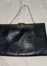 Vintage Etra Purse Genuine Leather Envelope Clutch Bag Brass Trim Dbl Hinge - £23.96 GBP