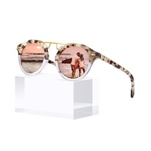 Small Pink Mirrored Polarized Sunglasses For Women Uv Protection, Acetate Eyewea - £39.95 GBP