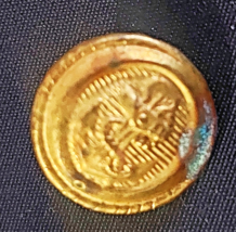 Vintage gilt metal military uniform button from the 19th or early 20th c... - $3.60