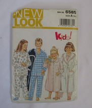 New Look Sewing Pattern 6585 Kids Robe,Pajamas & Night Dress Sz S,M,L 4-9 Uncut - £5.48 GBP