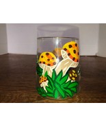 Vintage Hand Painted Drinking Glass-MUSHROOMS 4&quot; Tall - $12.95
