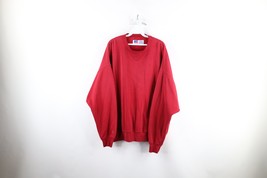 Vtg 90s Russell Athletic Mens 3XL Distressed Blank Crewneck Sweatshirt Red USA - £47.44 GBP