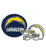 NFL ~ SAN Diego CHARGERS Helmet Set Cross Stitch Pattern P D F - £6.27 GBP