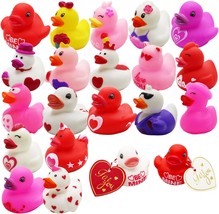 Valentines Day Party Favors 20 Set Rubber Ducks Bath Toys Assorted Duckies for K - £24.07 GBP