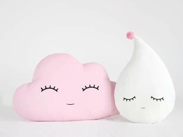 Cute Cloud and Rain Drop Crib Cushion Set of 2 for Babies Kids Cushion gift - £31.54 GBP