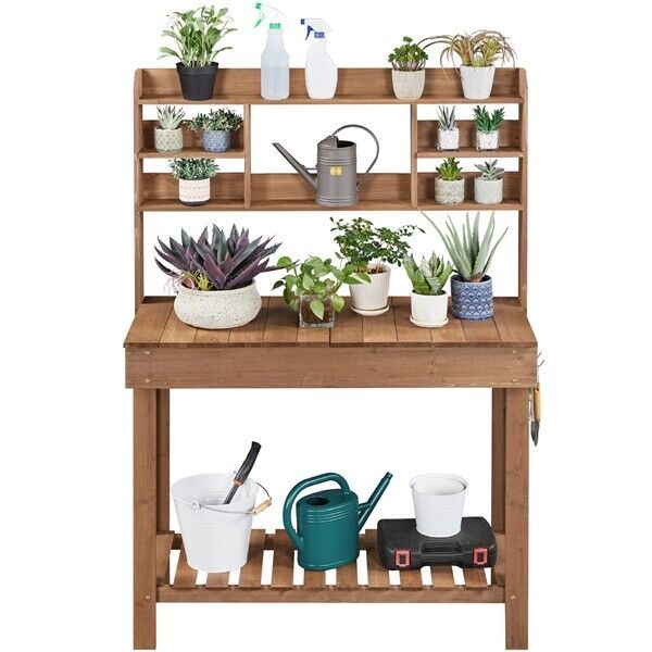 Primary image for Potting Bench Table, Germination Table With Display Rack/ Storage Shelf/ Hanger