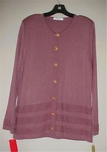 Pink (Mauve) Button Down Cardigan Knit Sweater Size 10 NEW - £18.35 GBP