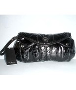 Via Spiga Clutch Bag Charcoal Black Shiny Wet Look with Snap Closure New - $18.90