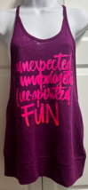 Zumba Wear Unexpected Unapologetic Free-Spirited Fun Tank Plum Size S (S... - $14.98