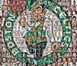 Boston Celtics Mosaic Print Art of over 70 of the Greatest Celtics Players - £34.79 GBP+