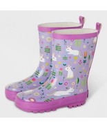 Rainbows and unicorns kids garden lilac rain boots outdoor 7/8 Kid Made ... - $343.07 MXN
