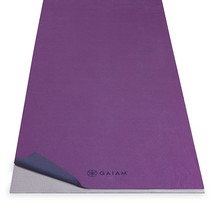 Gaiam No-Slip Yoga Mat Towel, Grape/Navy Large - £31.46 GBP