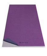 Gaiam No-Slip Yoga Mat Towel, Grape/Navy Large - £31.33 GBP