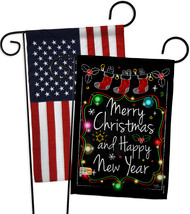 Chalkboard Merry Christmas - Impressions Decorative USA - Applique Garden Flags  - £24.46 GBP