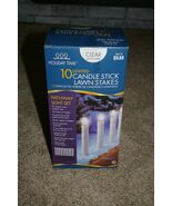 Holiday Time 10 Lighted Candle Stick Lawn Stakes Pathway Light Set Chris... - $277.62 MXN