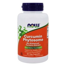NOW Foods Curcumin Phytosome Bio-Enhanced Turmeric Root Extract, 60 Veg Caps - £19.03 GBP