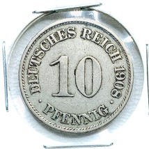 1908 A German Empire 10 Pfennig Coin - £6.99 GBP
