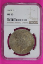 Toned 1923 P MS 63 Liberty Peace Silver Dollar NGC Certified Graded Slab 208 - $114.07