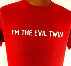 I'm The Evil Twin Red Medium Graphic T Shirt Fun Shirt Short Sleeve Delta - $29.99