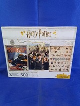 Harry Potter Hogwarts, Cast, Crest 500 Piece Puzzles - 3 Puzzles!!!! Rar... - $23.36