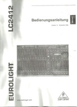Behringer Eurolight lc2412 dmx Lighting Console OEM OWNERS MANUAL deutsch/german - £16.02 GBP