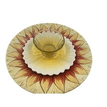 Glass Garden Yellow Red Daisy Tulip Flower Tiered Repurposed Suncatcher ... - £17.33 GBP