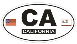 CA California Oval Bumper Sticker or Helmet Sticker D811 Euro Oval With ... - £1.09 GBP+