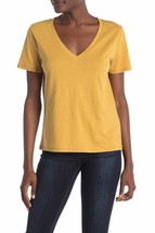 BP V-Neck Short Sleeve Basic T Shirt Tan Mustard Gold Size S Juniors New - £11.43 GBP