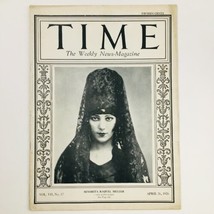 VTG Time Magazine April 26 1926 Vol VII No. 17 Señorita Artist Raquel Meller - £74.35 GBP