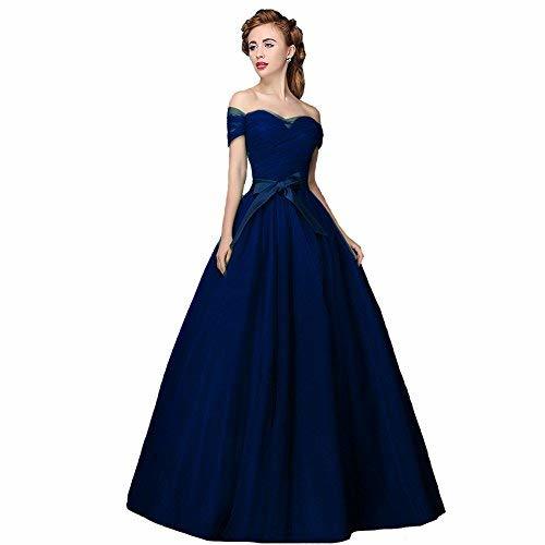 Off The Shoulder A Line Long Formal Prom Quinceanera Dress Royal Blue US 14