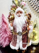 Windy Hill Christmas Pink Shabby Chic Santa Claus Doll Figurine Figure Decor 18&quot; - £54.72 GBP