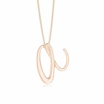 ANGARA Lowercase Alphabet Letter A-Z Initial Pendant Necklace in 14K Rose Gold - £173.92 GBP+