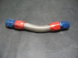 6AN Braided Steel Hose 6 AN Fitting Each Side 6 Inches USED - £15.46 GBP