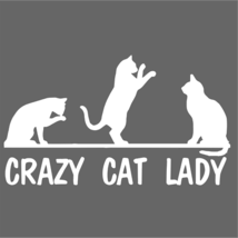  Crazy Cat Lady Vinyl Car Truck Van Decal Window Sticker Kitty Pets - £3.95 GBP