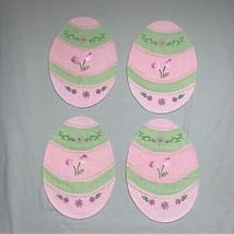 Easter Egg Placemat Pink Pastel Table Decor Embroidered Spring Decoration - $26.73