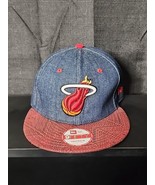 New Era Miami Heat Hardwood Classics Snapback Hat - Denim Aztec Bill Adj... - $18.99