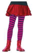 Leg Avenue&#39;s Children&#39;s Striped Tights, Black/Purple, Large - $47.03