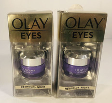 Lot of 2 - Olay Eyes Retinol 24 Night Eye Cream - 0.5oz 15ml - NEW DAMAG... - $14.98