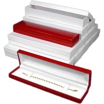 12 Bracelet Watch Gift Boxes Red Leather Case Jewelry Display - £33.91 GBP