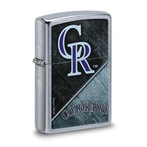 Zippo® MLB®  Colorado Rockies Street Chrome™ Lighter - New Design - £27.45 GBP