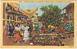 California Postcard Los Angeles Olvera Street Early Los Angeles - £2.21 GBP